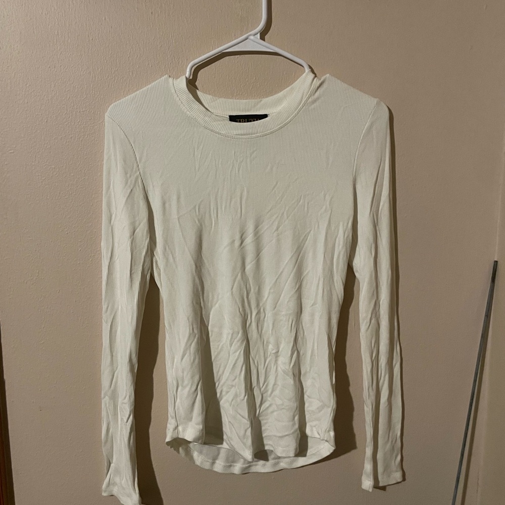 Elegant Cream Long Sleeve Women's Top